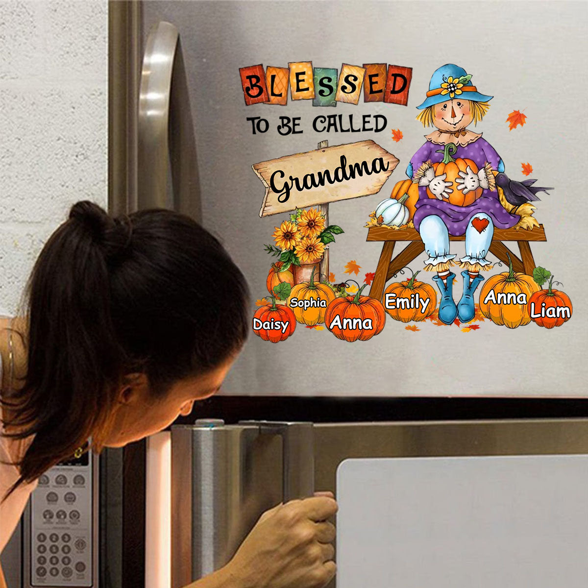 Personalized Gift For Grandma Blessed To Be Called Grandma Fall Decal