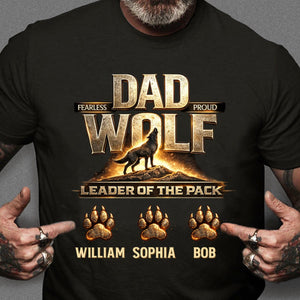 Papa Wolf T-shirt Personalized Gift for Father's Day