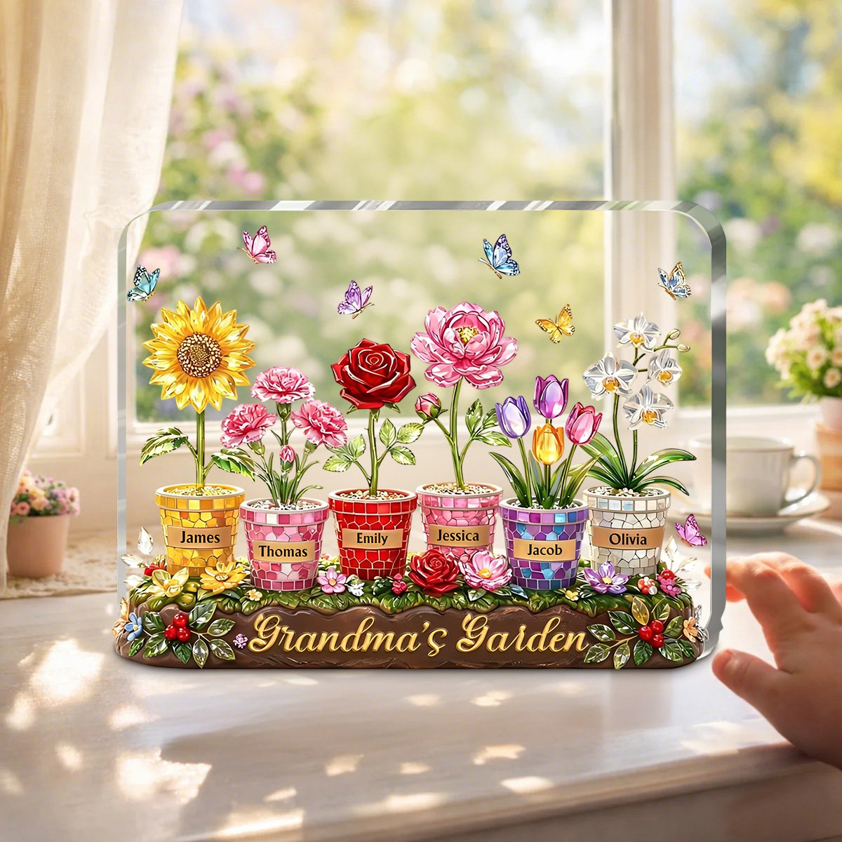 Personalized Acrylic Plaque – Custom Grandma Mom Garden Sign