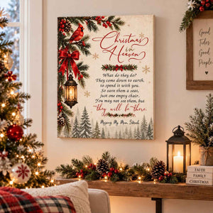 Christmas in Heaven Memorial Canvas – In Loving Memory Of Mom | Sympathy Wall Art & Remembrance Gift