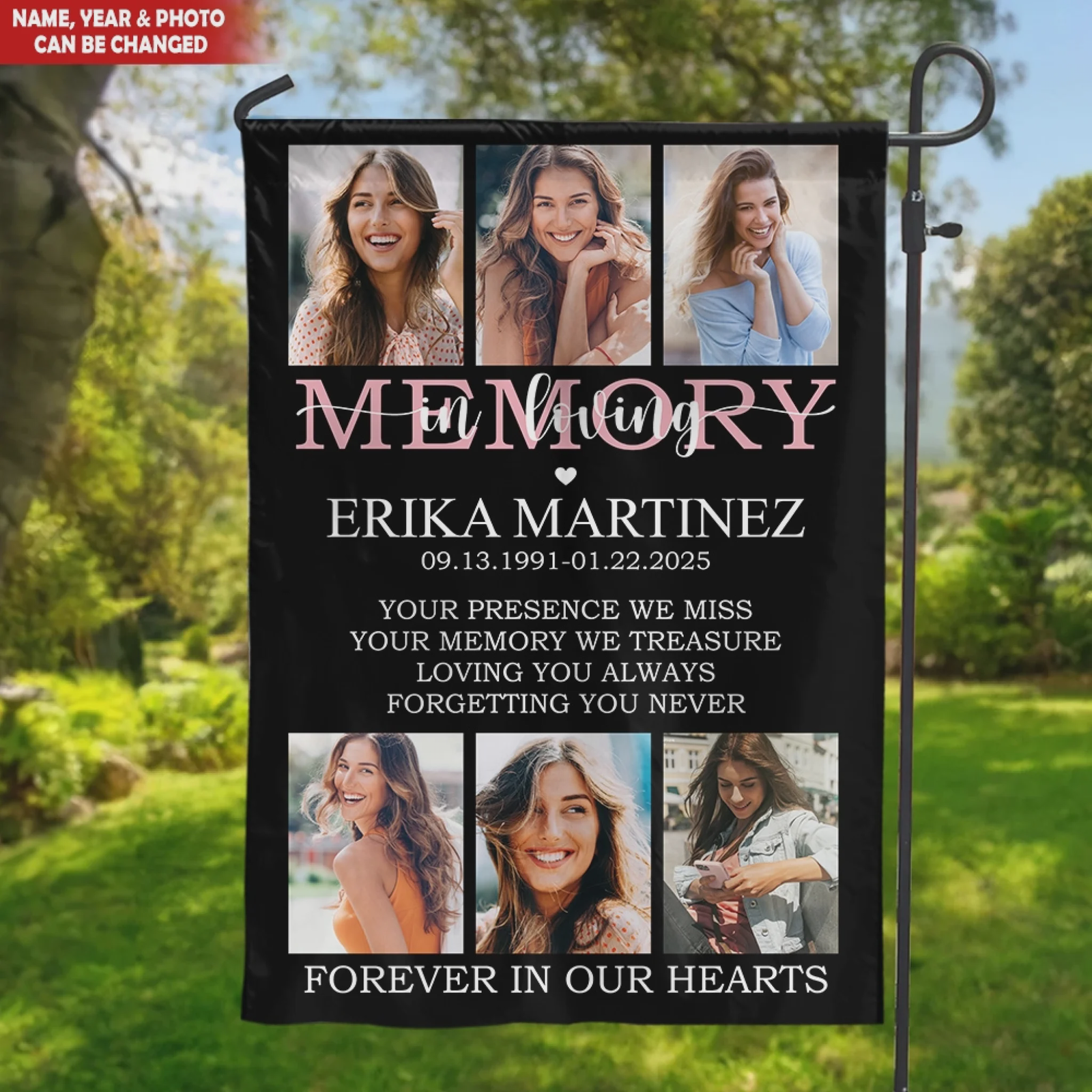 Forever in My Heart - Personalized Photos Garden Flag Memorial Gift