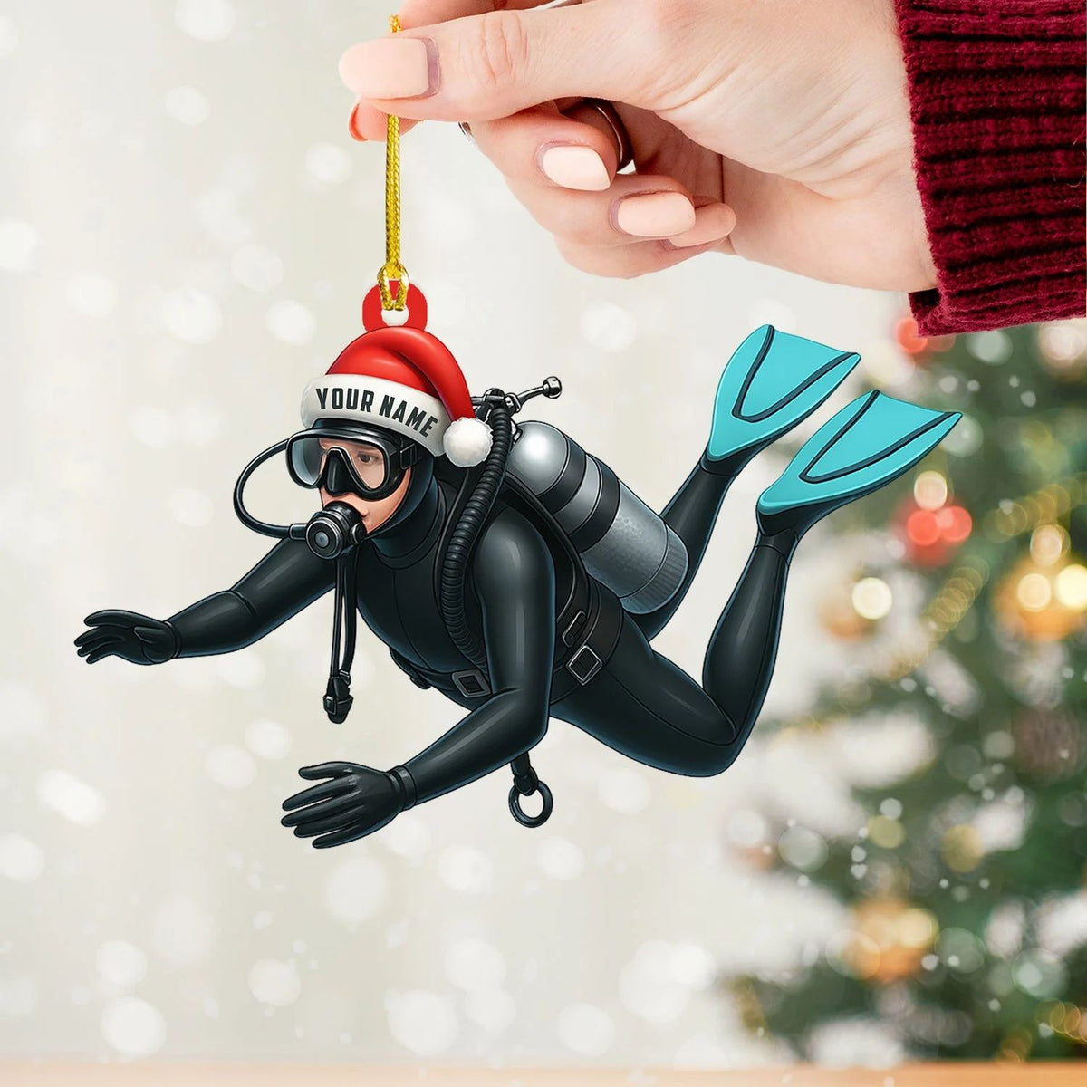 Diving Home For Christmas Personalized Ornament Christmas Gift for Diver