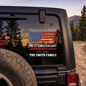 USA 250th Anniversary Personalized Family Name Decal Sticker