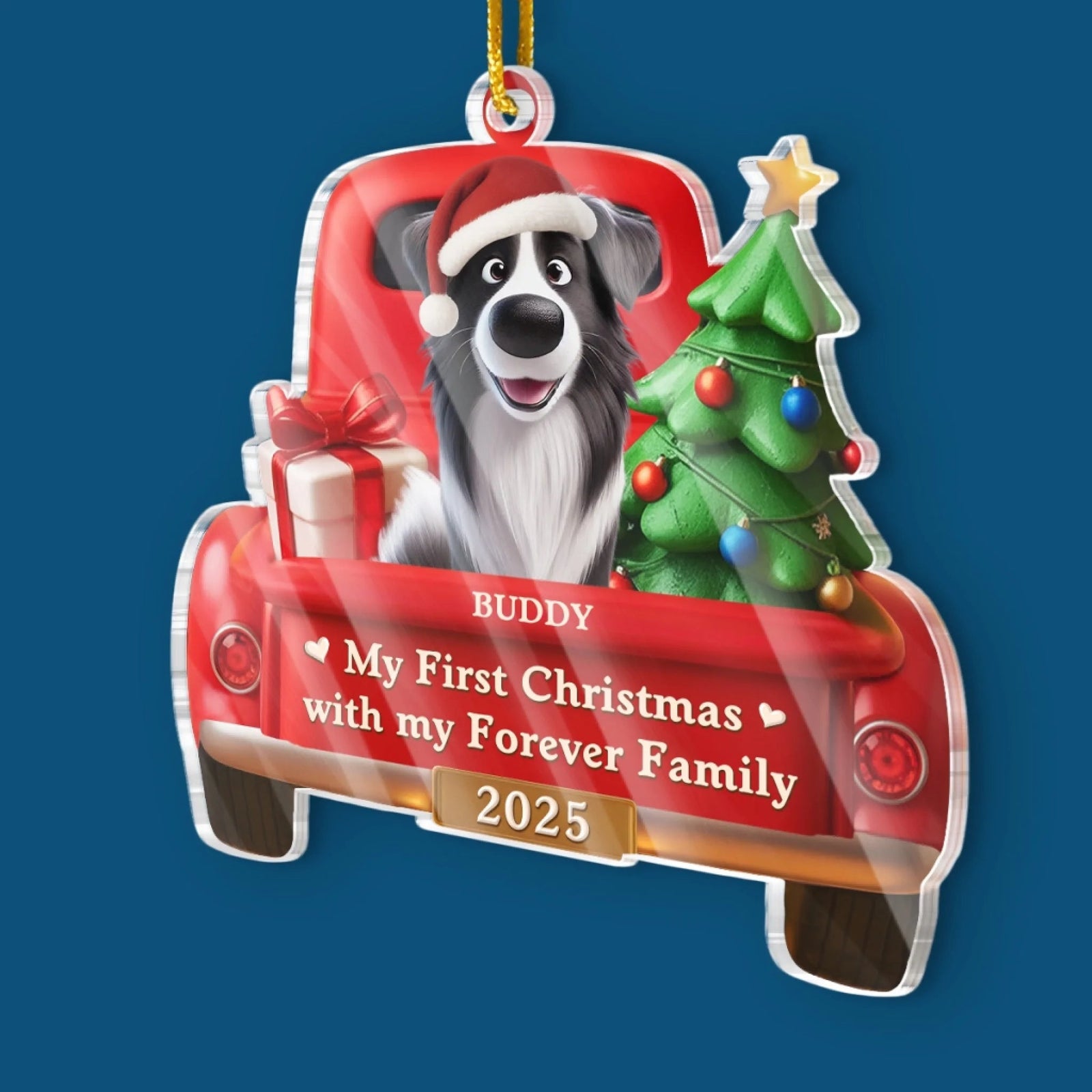 My First Christmas - Personalized Acrylic Ornament Gifts For Dog Lovers, Dog Dad And Mom