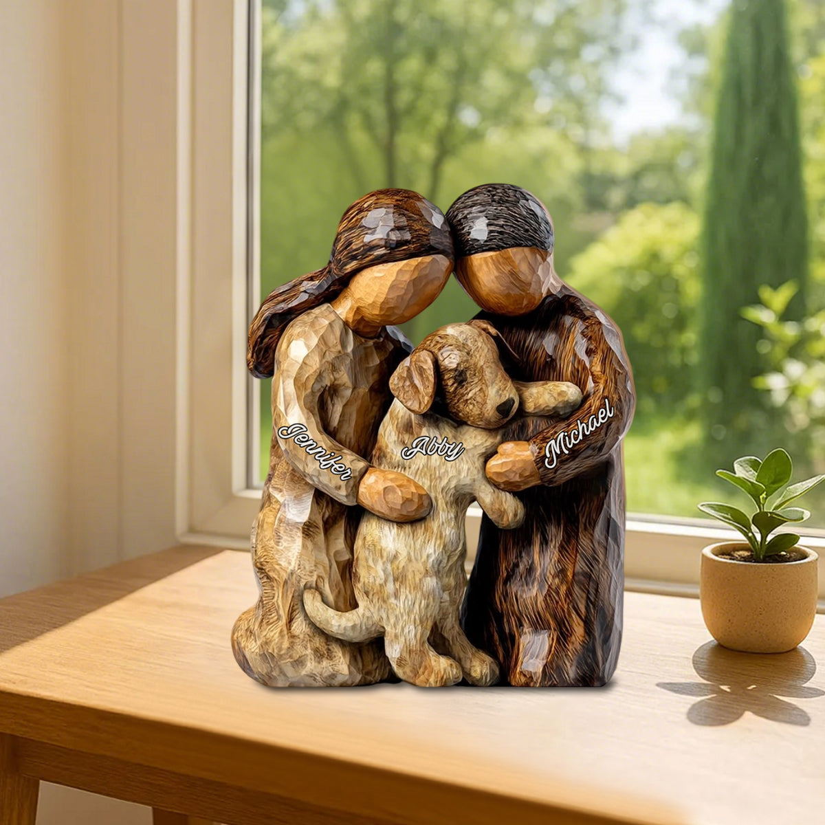 You And Me And The Dog - Personalized Dog Shaped Acrylic Plaque