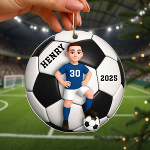 Soccer Girl Boy - Personalized Acrylic Ornament Christmas Gift For Daughter, Gift For Son