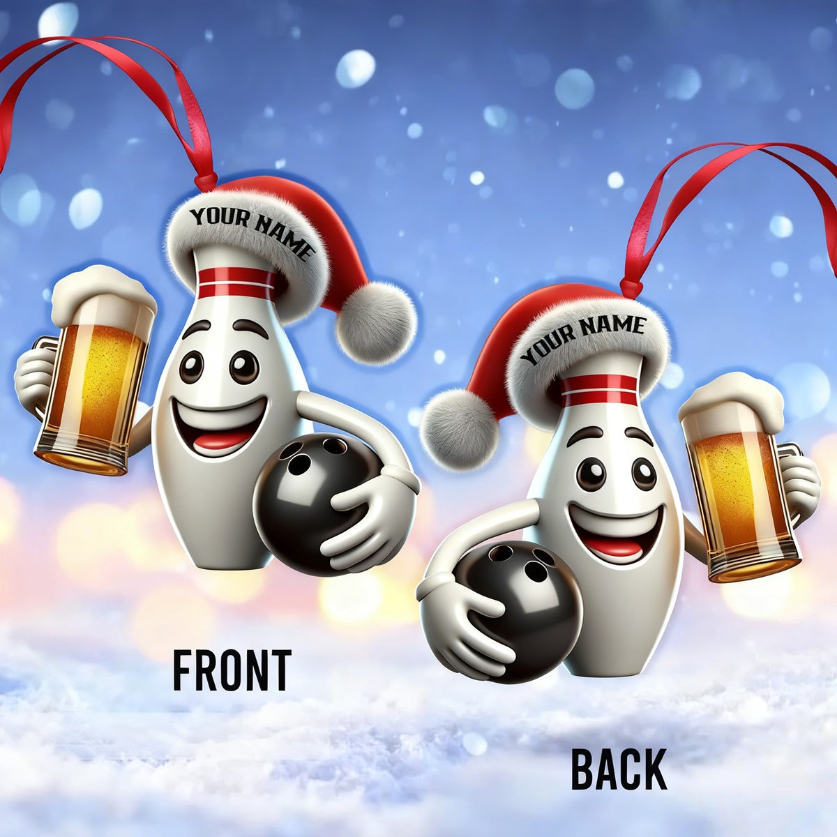 Personalized Bowling Ornament Bowling Christmas Gift Decoration