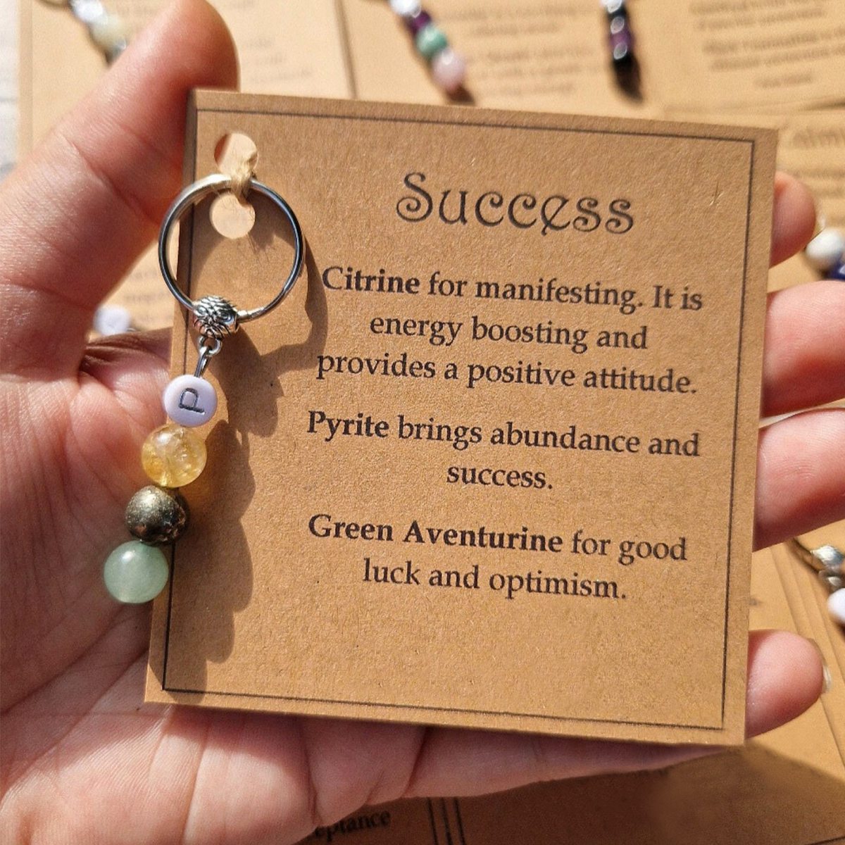 Good Luck, New Beginnings, Self Love, Success Healing Personalized Crystal Keyring