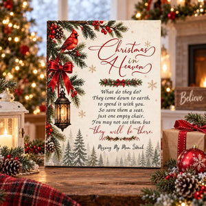 Christmas in Heaven Memorial Canvas – In Loving Memory Of Mom | Sympathy Wall Art & Remembrance Gift