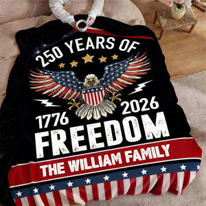 Personalized 250 Years of Freedom Blanket America 250th Anniversary Gift for Family