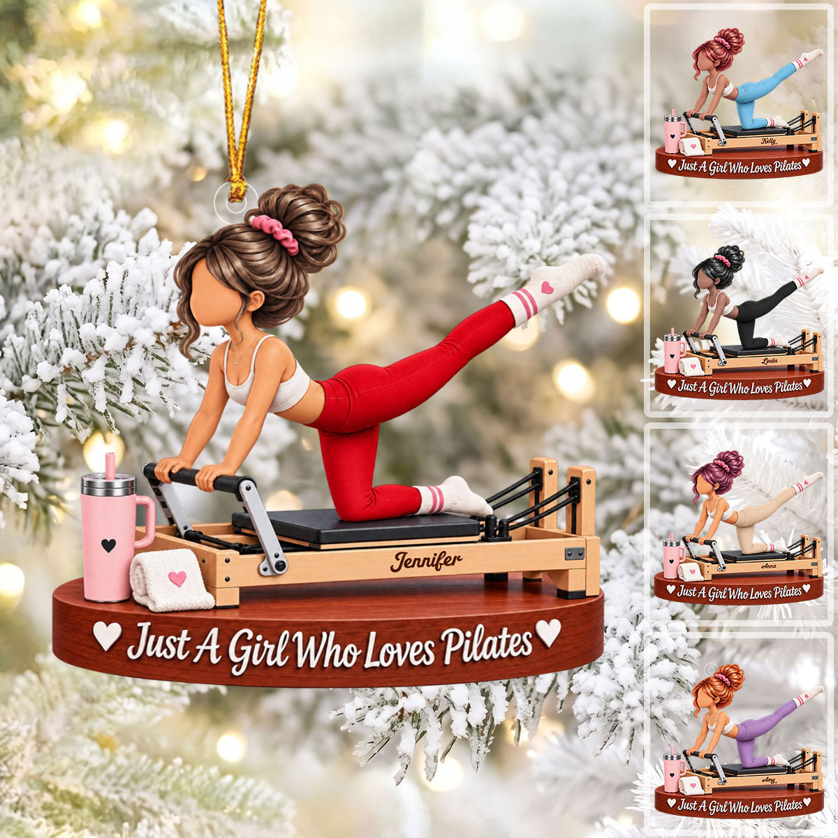 Pilates Lovers Gift - Just A Girl Who Loves Pilates Personalized Christmas Ornament