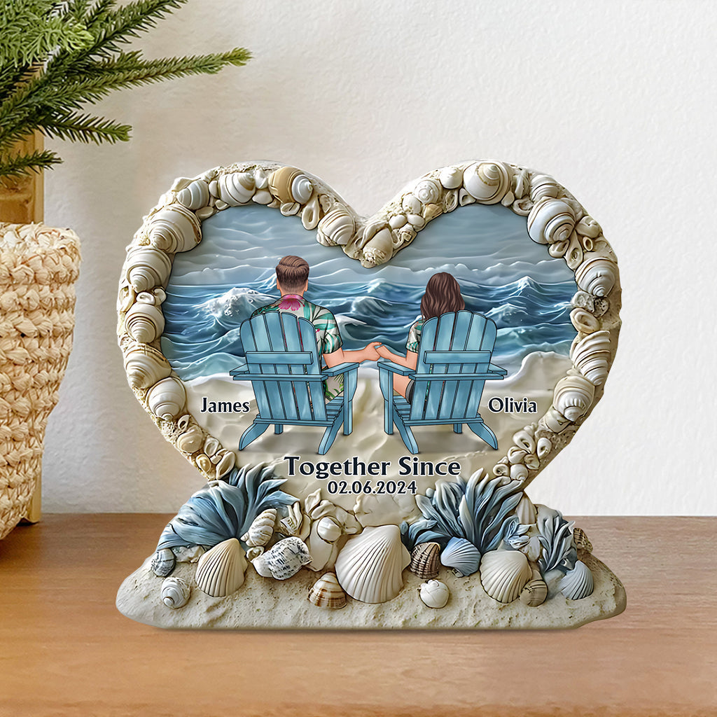 Together Since - Personalized Couple Heart Shaped Acrylic Plaque