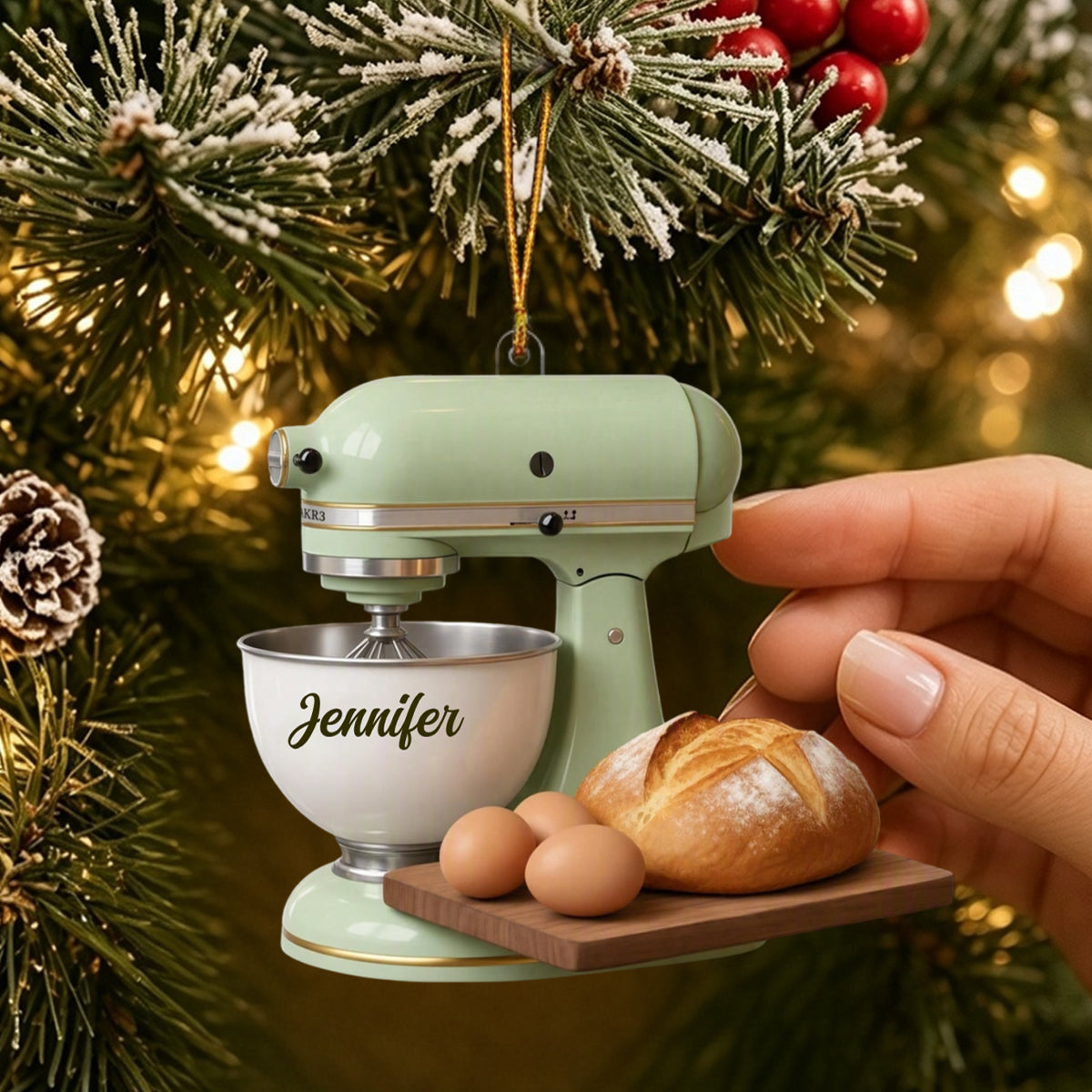 Baking Gift For Home Bakers – Personalized Retro Kitchen Mixer Christmas Ornament