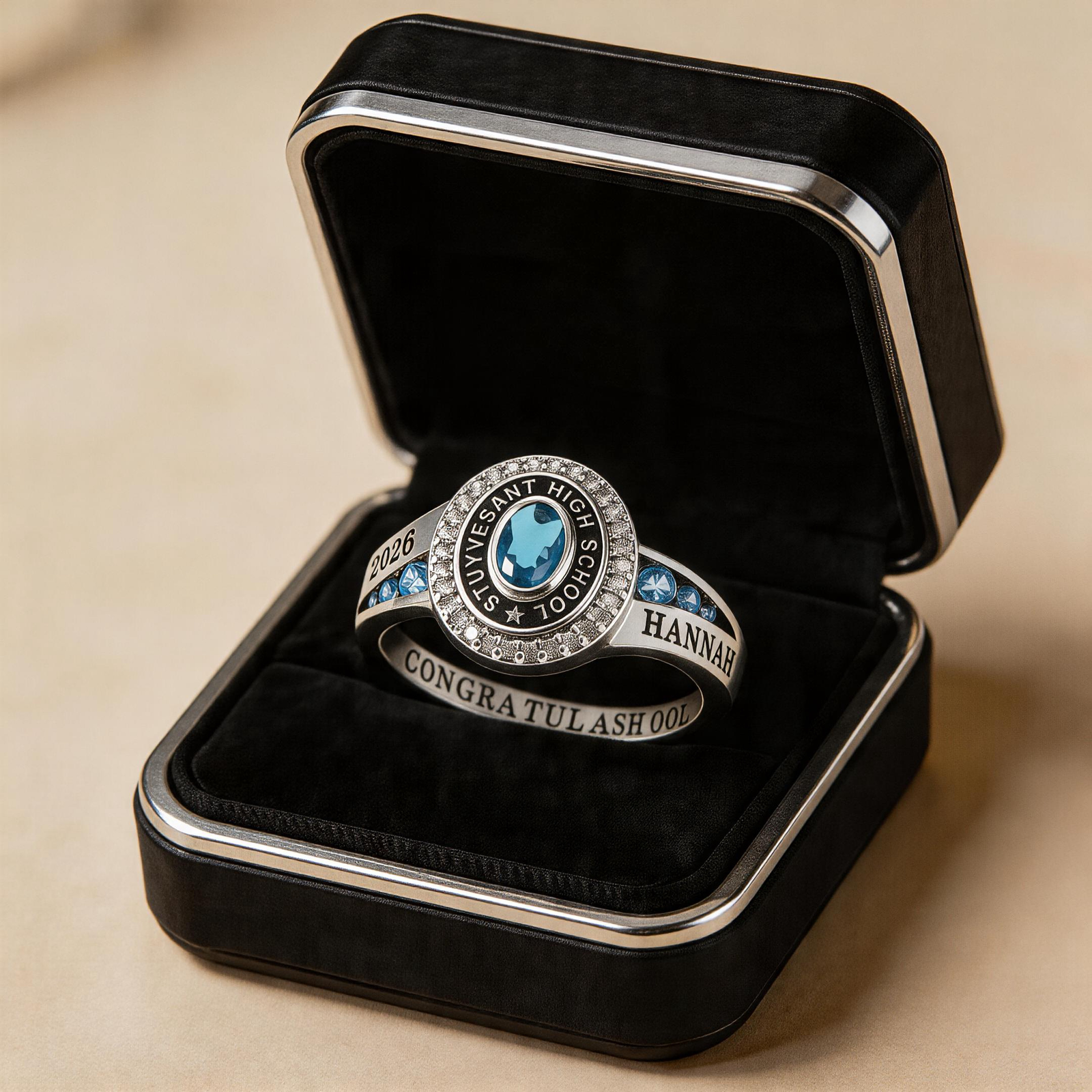 Custom Senior High School Graduation Class Ring Class of 2026 Ring, Personalized Engraved Birthstone College Ring, Graduation Keepsake Gift