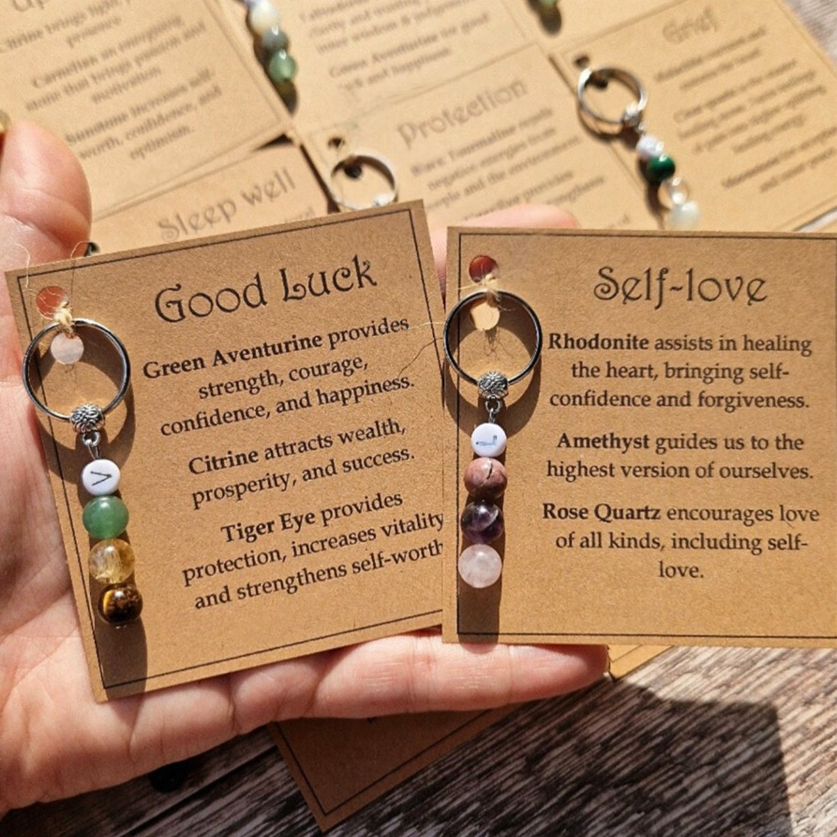Good Luck, New Beginnings, Self Love, Success Healing Personalized Crystal Keyring