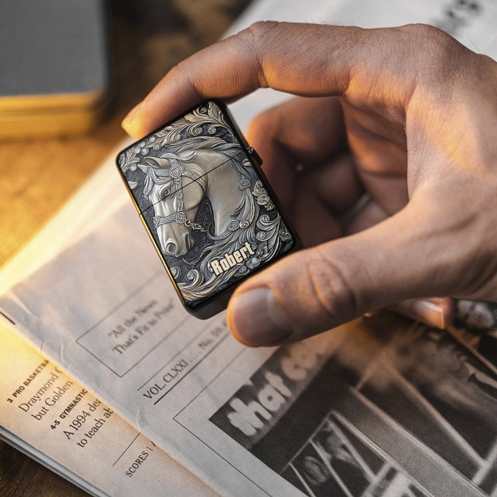 Love Horses - Personalized Horse Lighter Gift For Horse Lover