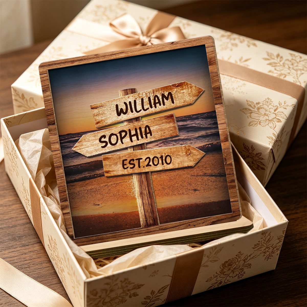 Follow Your Path Together - Personalized Custom Wood Plaque - Gift For Couple