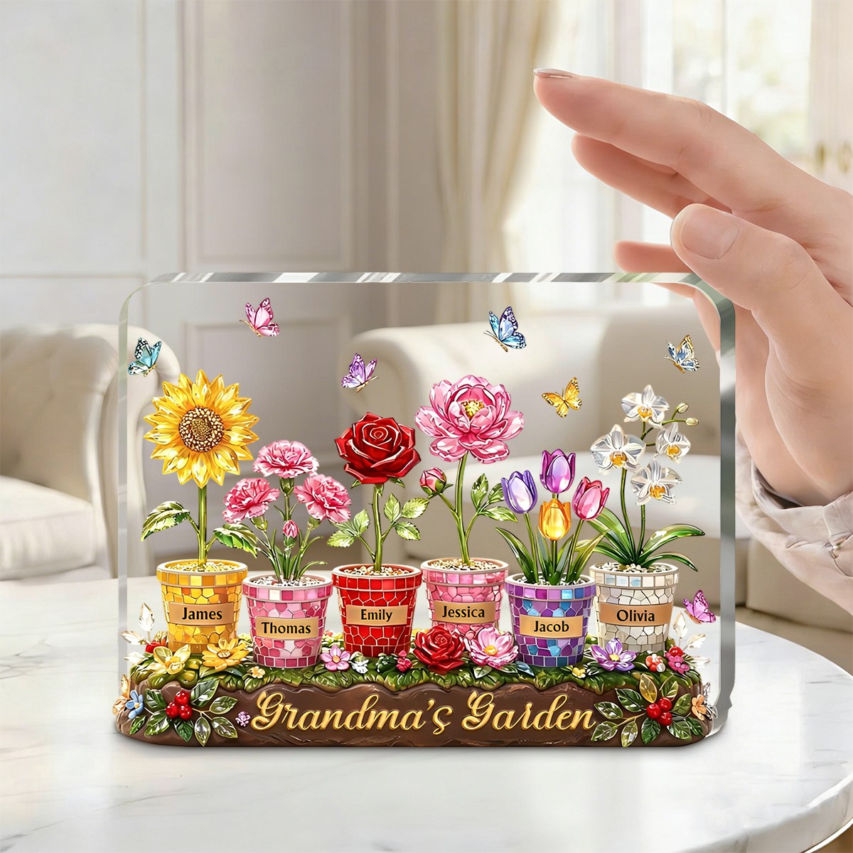 Personalized Acrylic Plaque – Custom Grandma Mom Garden Sign