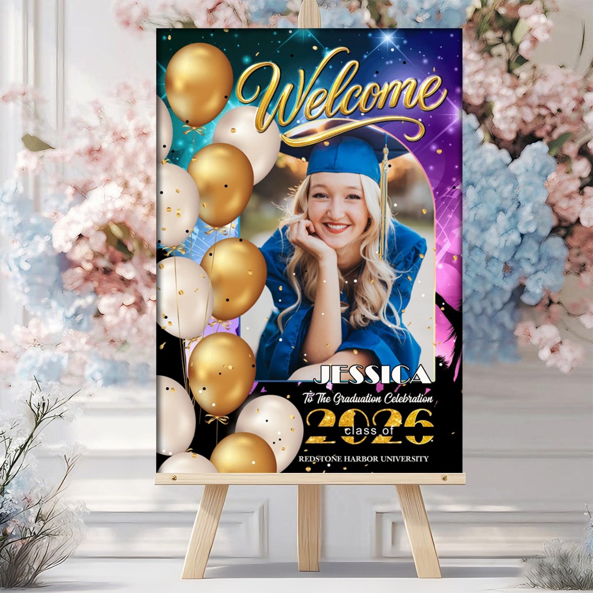 Welcome To Graduation Celebration Custom Party Welcome Sign - Personalized Graduation Decoration - Graduation Sign
