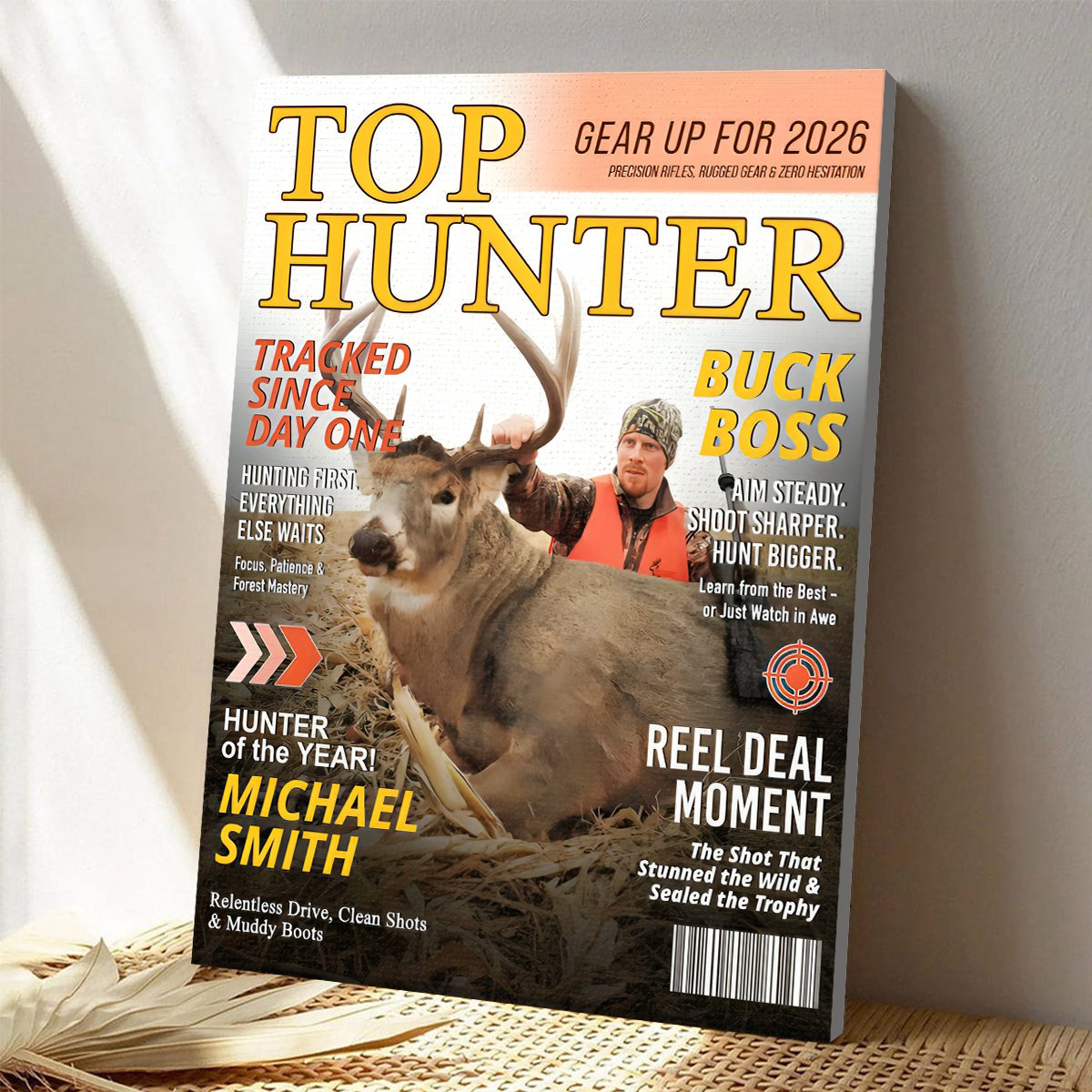 Custom Hunting Magazine Cover, Personalized Hunting Gifts for Men, Deer Hunting Gifts for Him, Hunting Dad Gift, Funny Hunter Gift for Outdoorsman