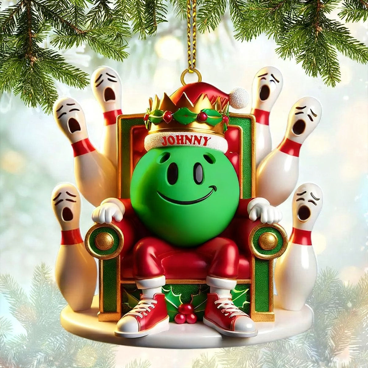 Personalized Bowling Acrylic Ornament Christmas Gift