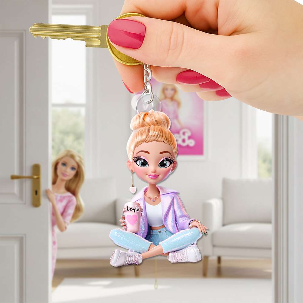 Adorable Doll Acrylic Keychain - Personalized Gifts For Her