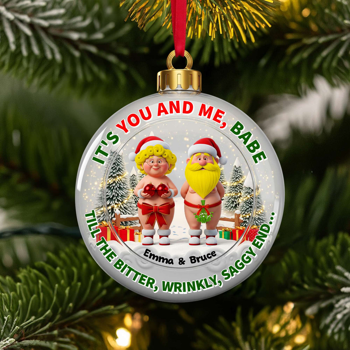 Grumpy Couple Christmas Ornament Personalized Gift For Couple