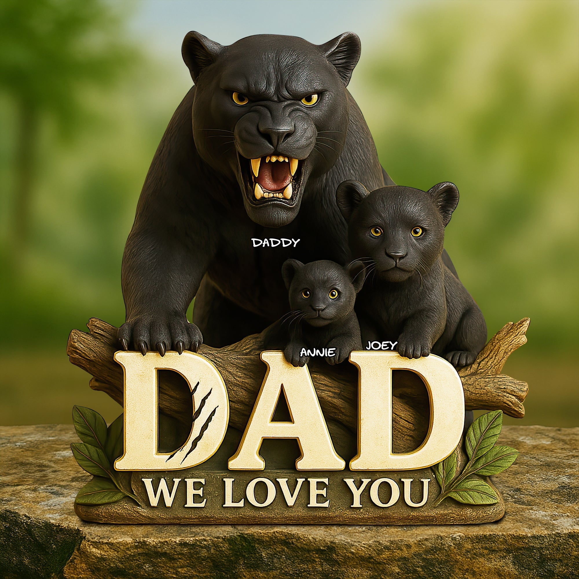 Panther Dad Acrylic Plaque - Personalized Gift For Dad Father’s Day