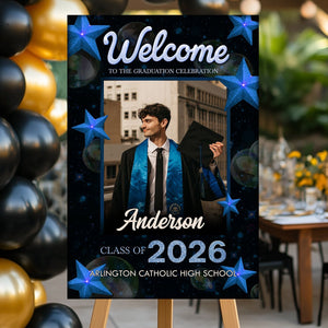 Welcome To Graduation Celebration Custom Star Party Welcome Sign - Personalized Graduation Decoration