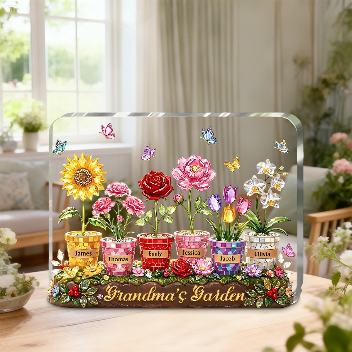 Personalized Acrylic Plaque – Custom Grandma Mom Garden Sign