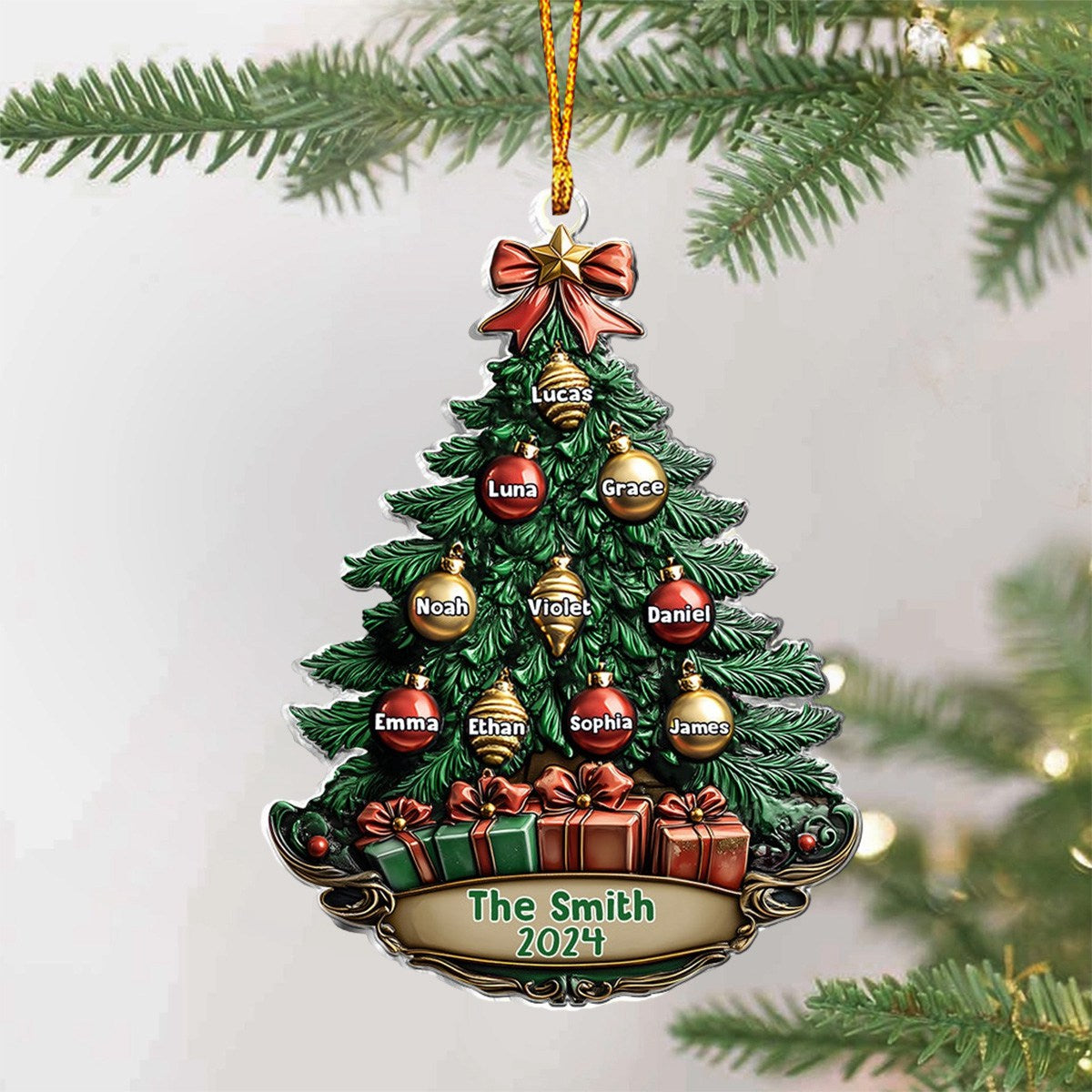 Personalized Gift for Family Christmas Tree Ornament