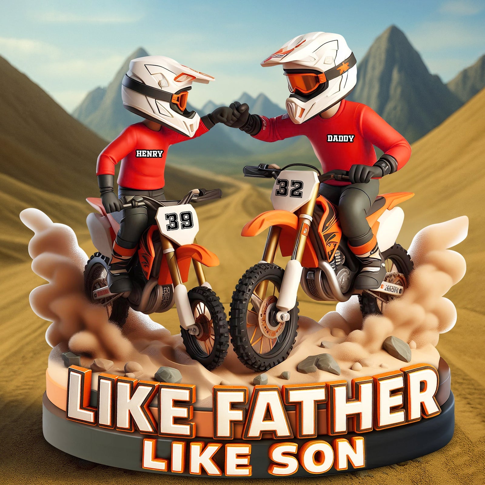 Dirt Bike Dad Plaque - Personalized Father Custom Acrylic Plaque Gifts For Dad