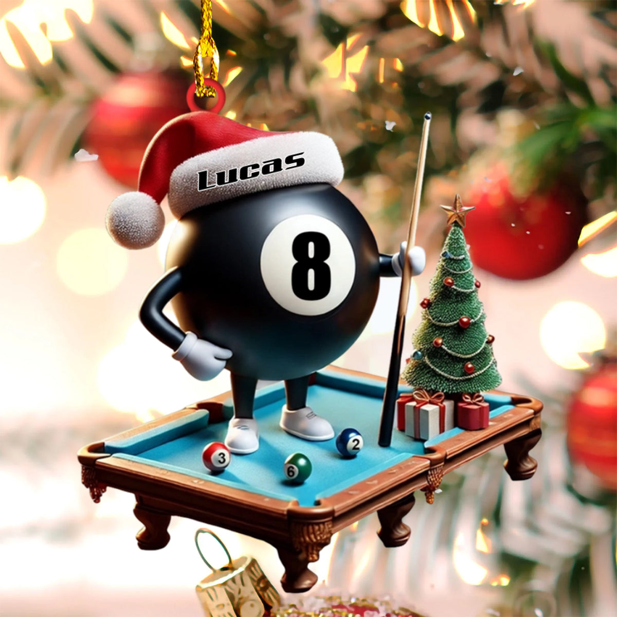 Personalized Name Billiard Ornament, Billiard Lover,Christmas Gift