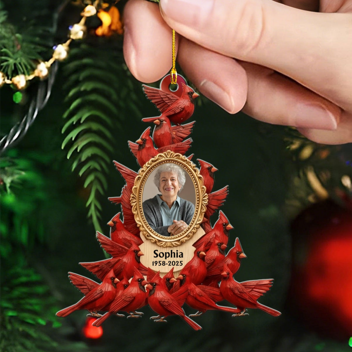 Whispers Of Heaven - Personalized Cardinal Memorial Acrylic Ornament