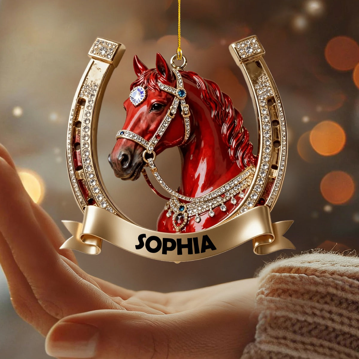 Horse Loving Personalized Christmas Ornament,Gift for Horse Lovers