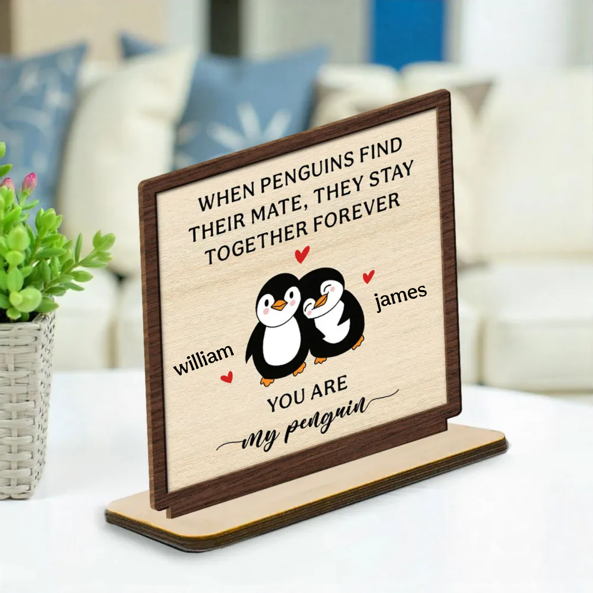 Together Forever - Personalized Custom 2-Layer Wood Plaque Gift For Couple