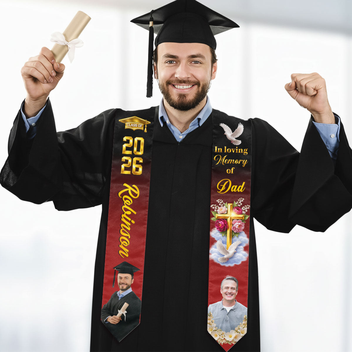 Always On My Mind - Personalized Custom Graduation Stole