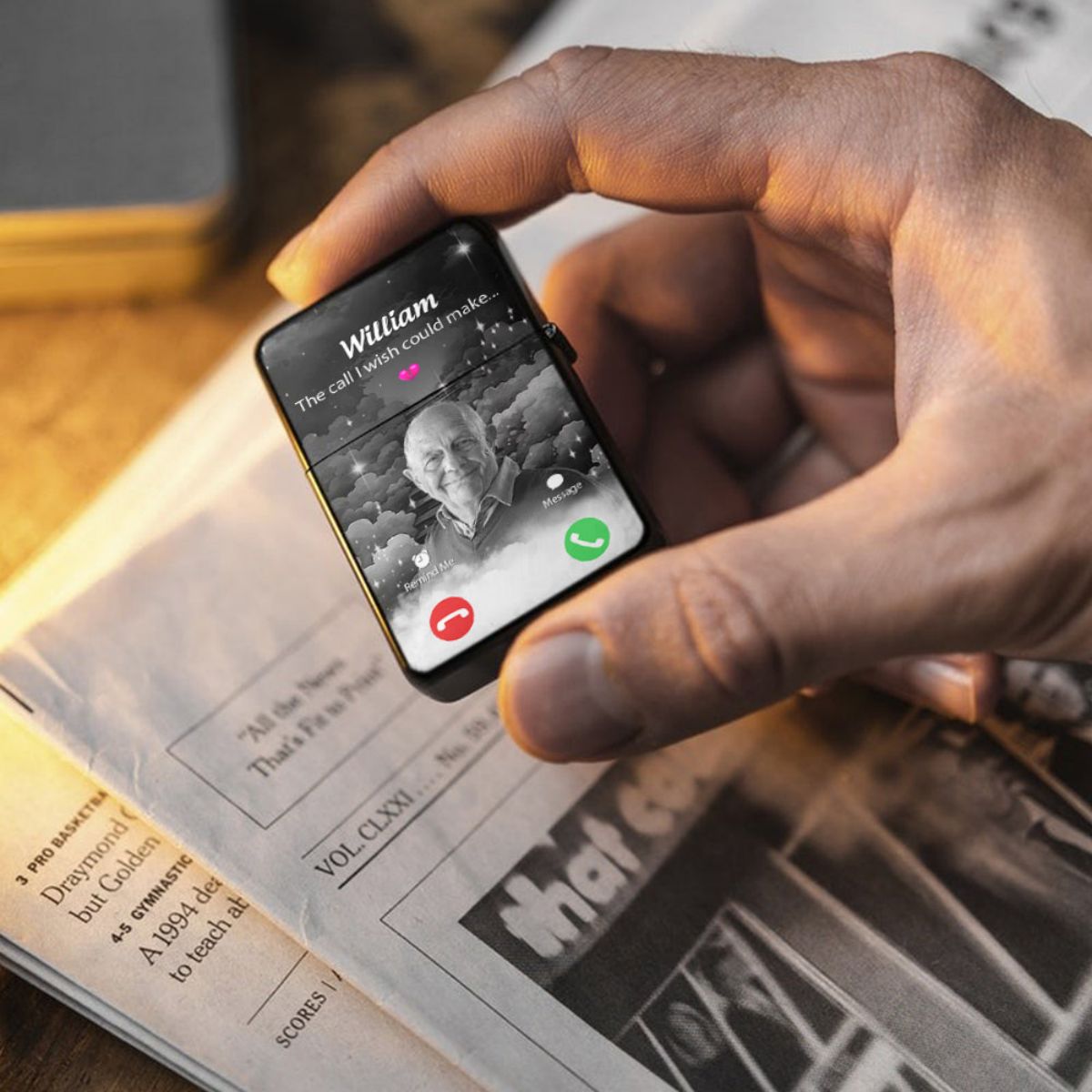 The Call I Wish I Could Make - Personalized Memorial Lighter