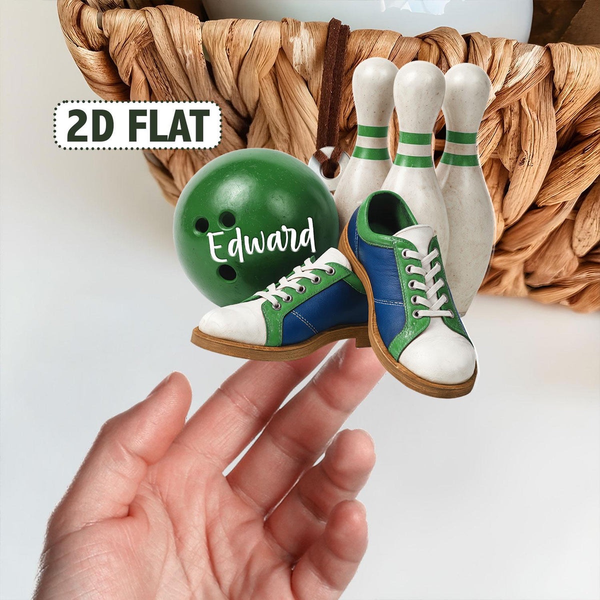 Custom Name Bowling Ornament, Personalized Christmas Gift For Bowling Lover