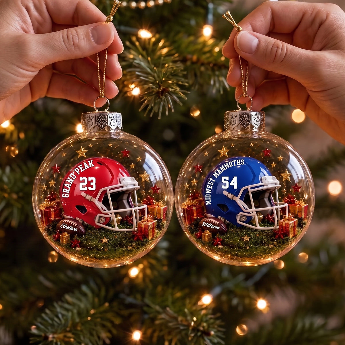 Play Like a Champion Today-Personalized Football Christmas Ornament