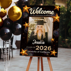 Welcome To Graduation Celebration Custom Star Party Welcome Sign - Personalized Graduation Decoration