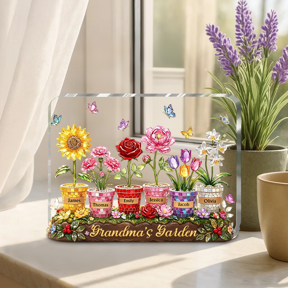 Personalized Acrylic Plaque – Custom Grandma Mom Garden Sign