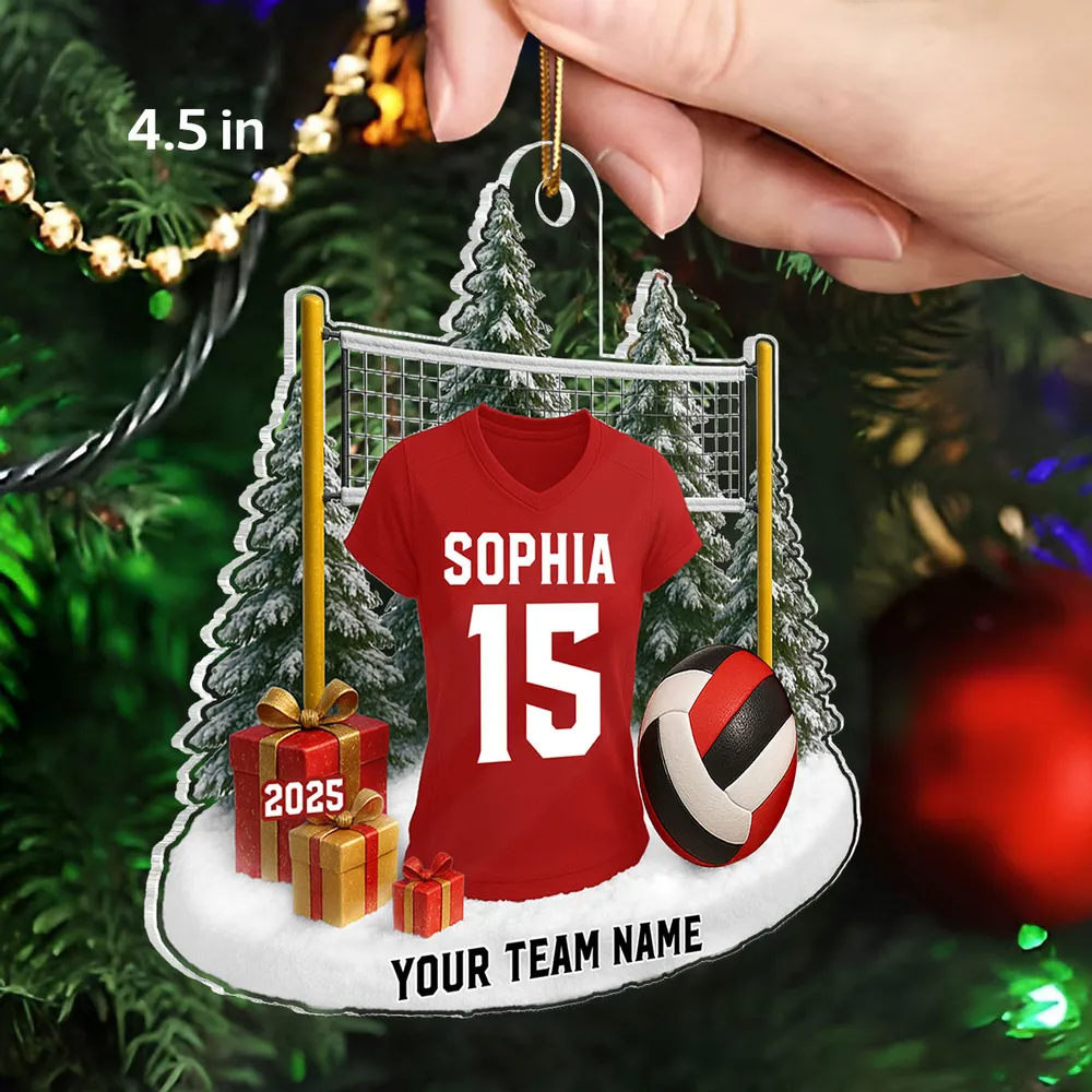 Volleyball Player Uniform - Personalized Acrylic Ornament - Christmas Gift For Volleyball Players