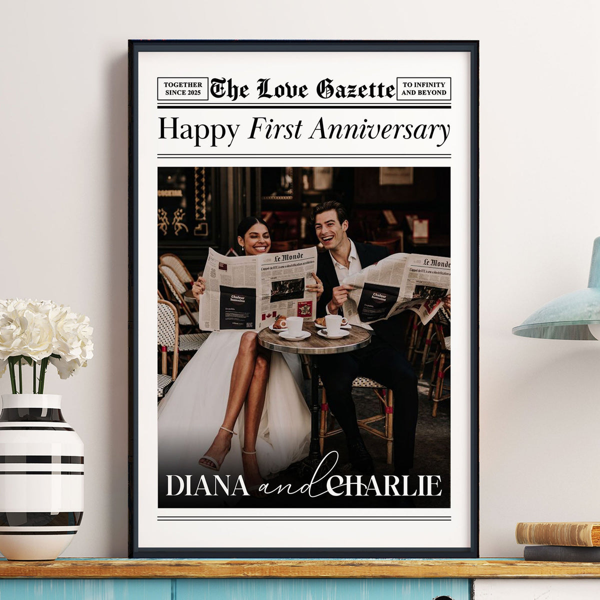 The Anniversary Times - Personalized Photo Poster For Couples