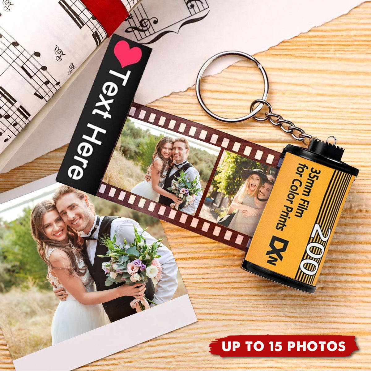 Personalized Couple Photos Film Roll Keychain - Gifts to Lover
