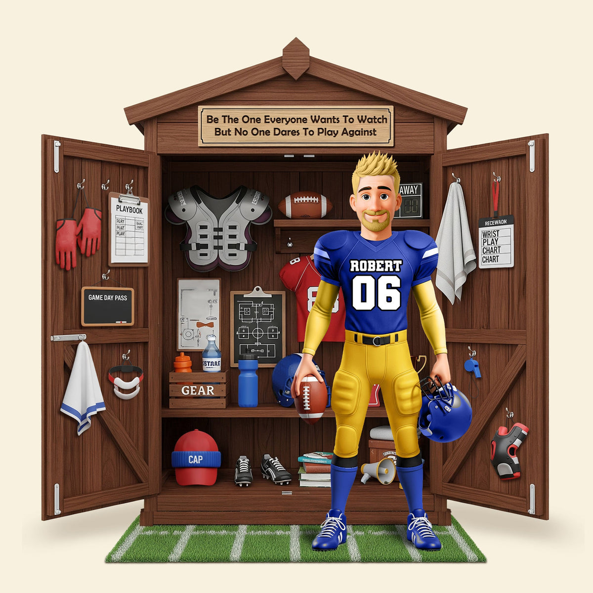 Personal Football Locker Plaque - Personalized Gifts For Your MVP