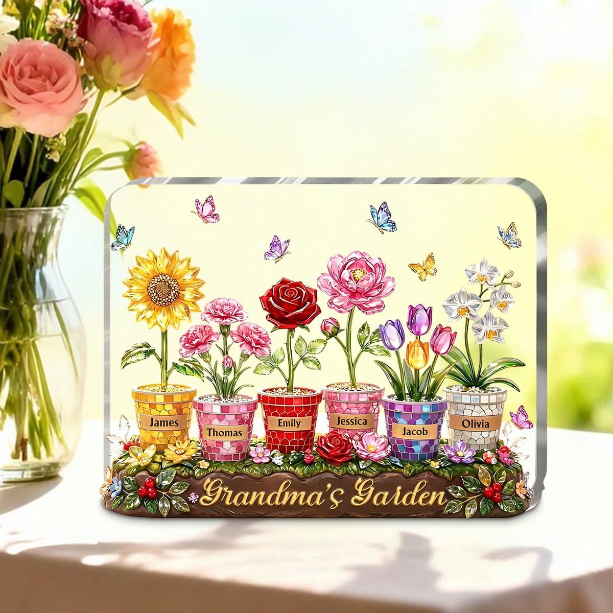 Personalized Acrylic Plaque – Custom Grandma Mom Garden Sign