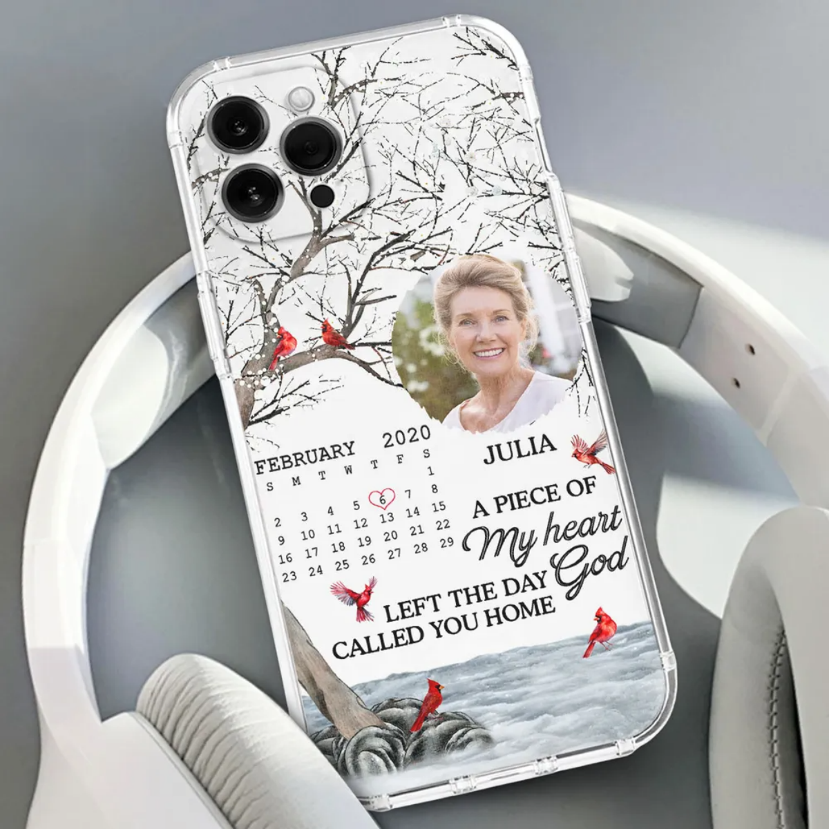 Forever In My Heart - Personalized Cardinal Memorial Phone Case