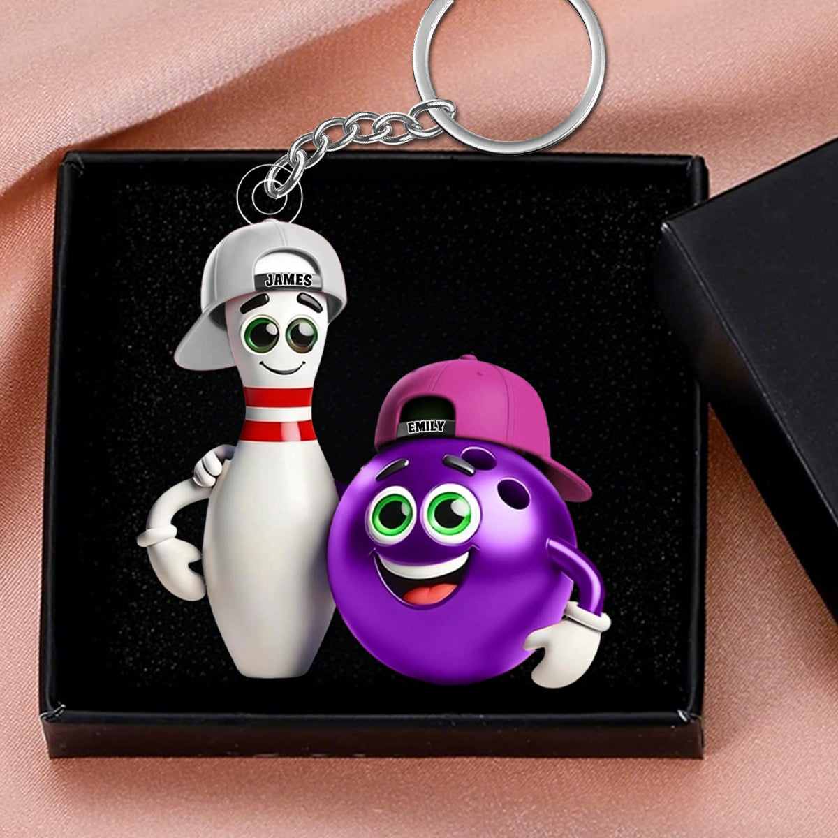 Custom Name Bowling Personalized Acrylic Keychain Gift For  Bowling Lover