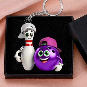 Custom Name Bowling Personalized Acrylic Keychain Gift For  Bowling Lover